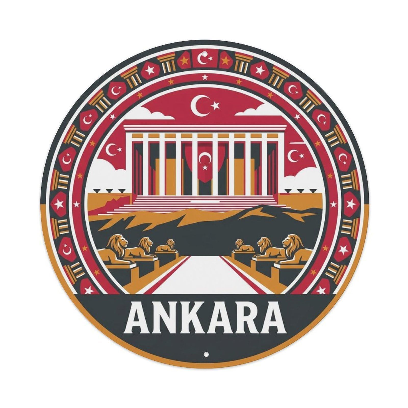 Turkey Ankara Ataturk Mausoleum Anatolia Travel Aegean Metal Tin Sign