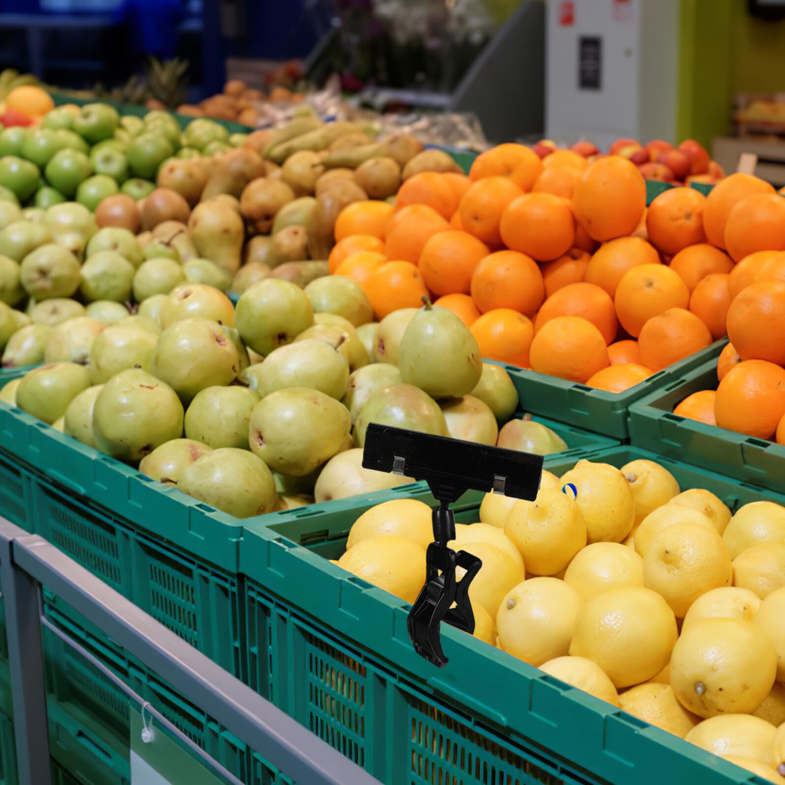 Clip per Cartellini dei Prezzi Bifacciale in Plastica Nera Mini Clip Girevole Doppia Testa per Espositori al Dettaglio e Scaffali di Supermercati Set da 10 Pezzi per Segnaletica