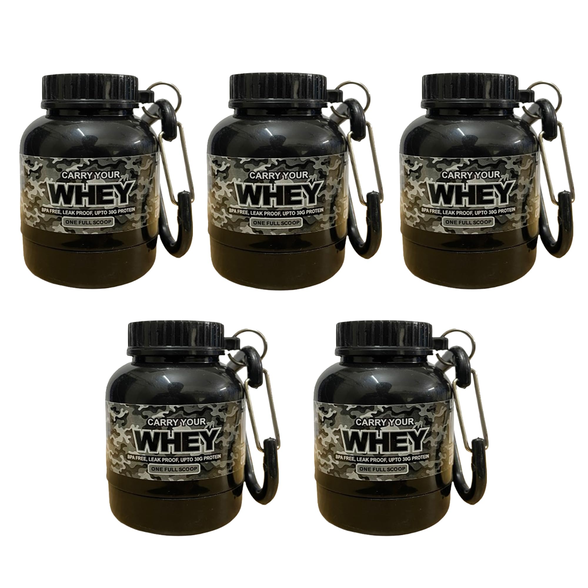 (Pack Of 5) Muscle Boost Whey Bottle Combo Small Whey Portable Protein Bottle/Supplement Funnel Container 30ml with Key-Chain Botle Protein/Powder Carrying Funnel 30 ml Flask (Black)-picture-54