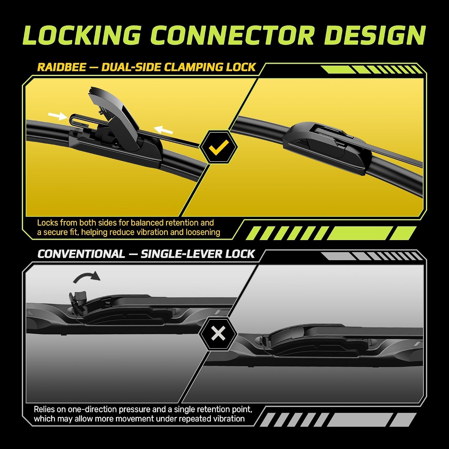 22" and 22" Silicone Windshield Wiper blades Replacement for