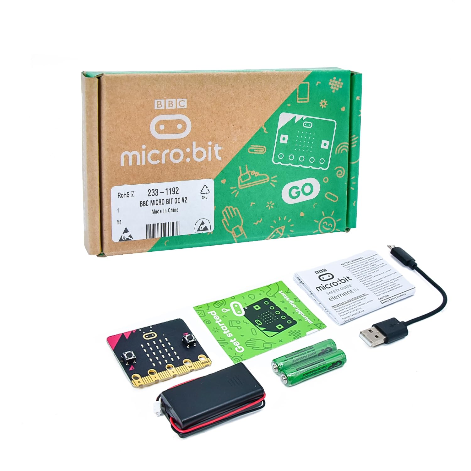 KEYESTUDIO BBC Microbit V2 Starter Kit (Pack Micro:bit V2 Go Kit) with Official BBC Micro:bit V2 Development Board for Coding and Programming