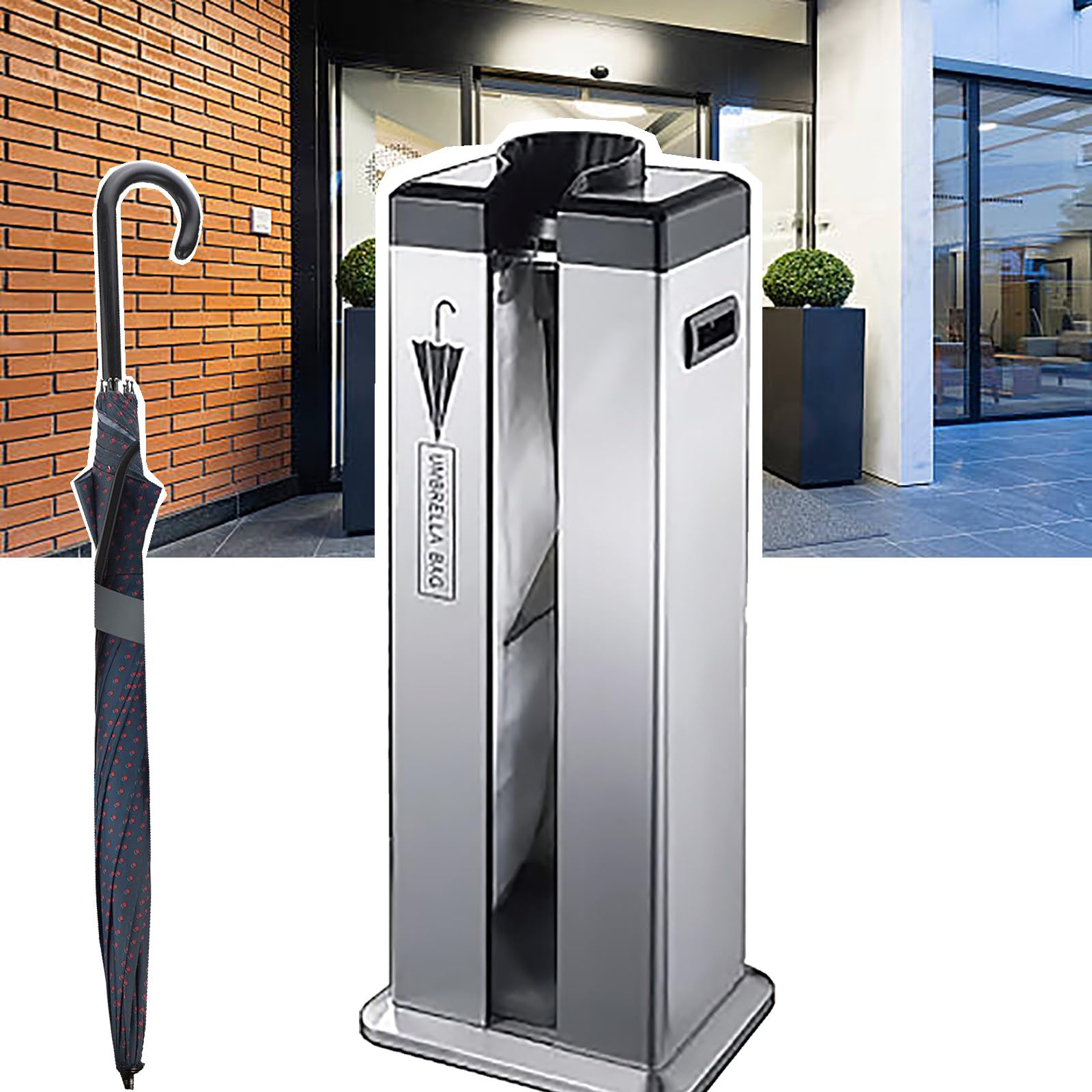 LJYKBFL Automatic Wet Umbrella Bag Dispenser with Wheels for Commercial Use in Offices, Hotels, Supermarkets