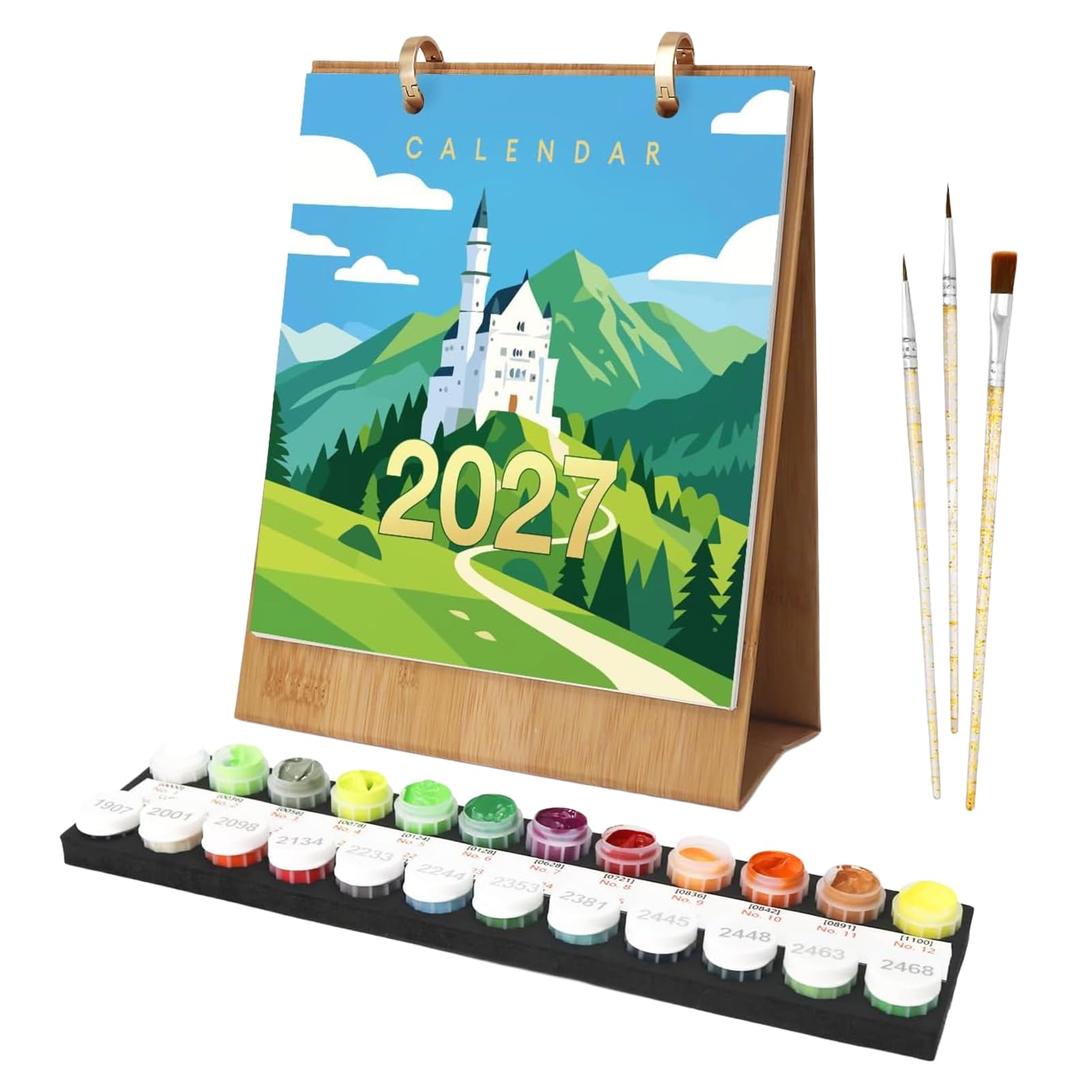 Paint by Numbers Calendar 2027 for Adults, Desk Calendar 2027