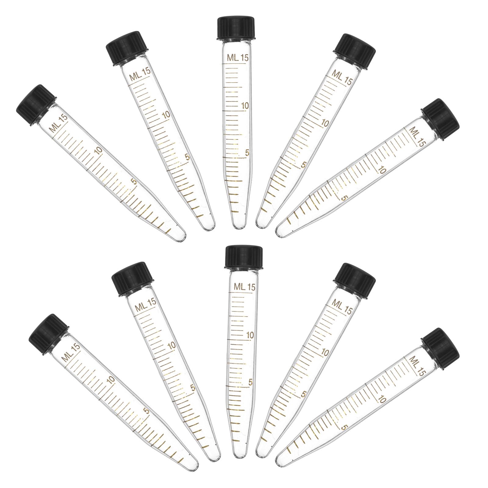 Tubos de centrífuga cónicos de vidrio Healeved de 15 ml con tapa de rosca graduados (10 ud) 8