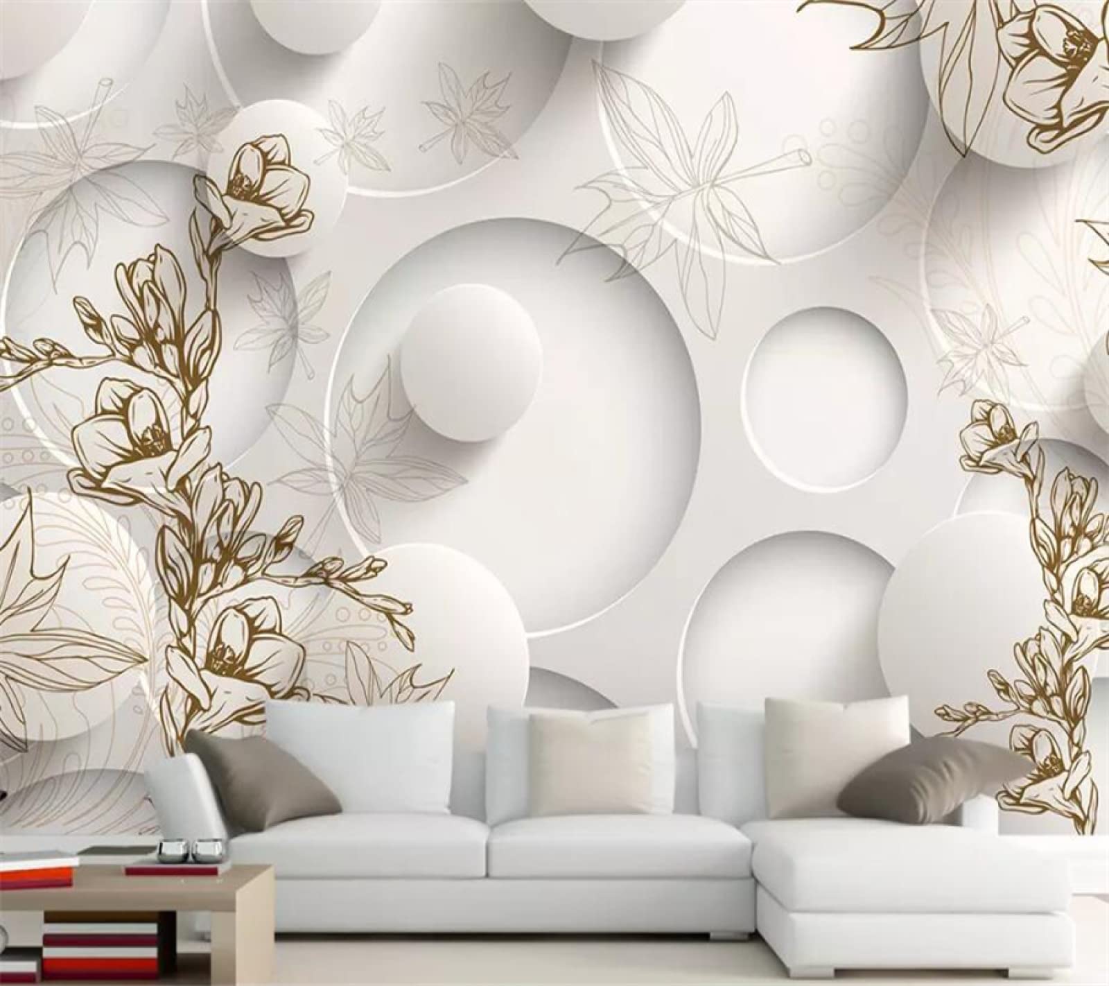 Tapeta ścienna abstrakcyjna i kwiaty szer. 400 x wys. 280 cm mural ścienny 3D tapeta naklejki do salonu sypialni niesamoprzylepne