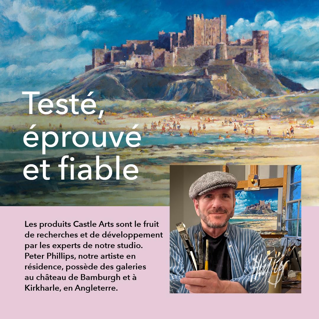 Castle Art Supplies Set de Crayons de Couleur Pastels | 48 Somptueuses Teintes plus Douces | Pour les Professionnels et Artistes Adultes | Protégés et Ordonnés dans une Boîte de Présentation
