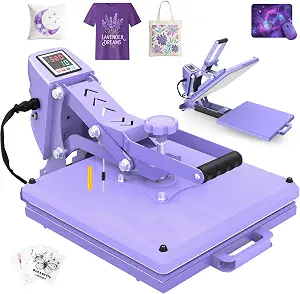 AKEYDIY 15x15 Heat Press Machine Slide Out Clamshell for T-Shirts, Vinyl, Sublimation, Pillows, Bags
