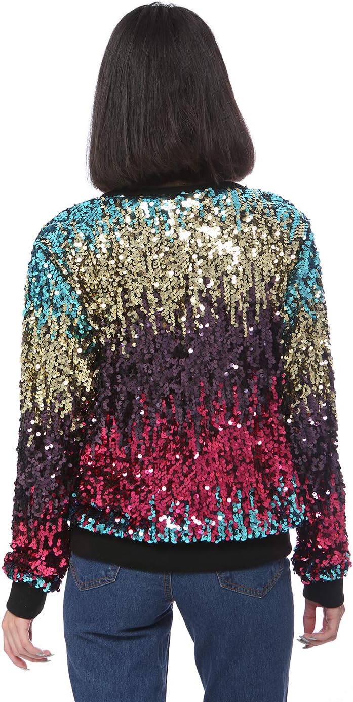 Anna-Kaci Women Juniors Sparkly Long Sleeve Sequin Pullover Sweatshirt Top, - Image 5