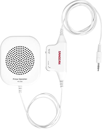 Sangean Altavoz de almohada portátil para control de volumen en línea y uso de amplificador con cualquier radio, casete de radio, radio reloj,