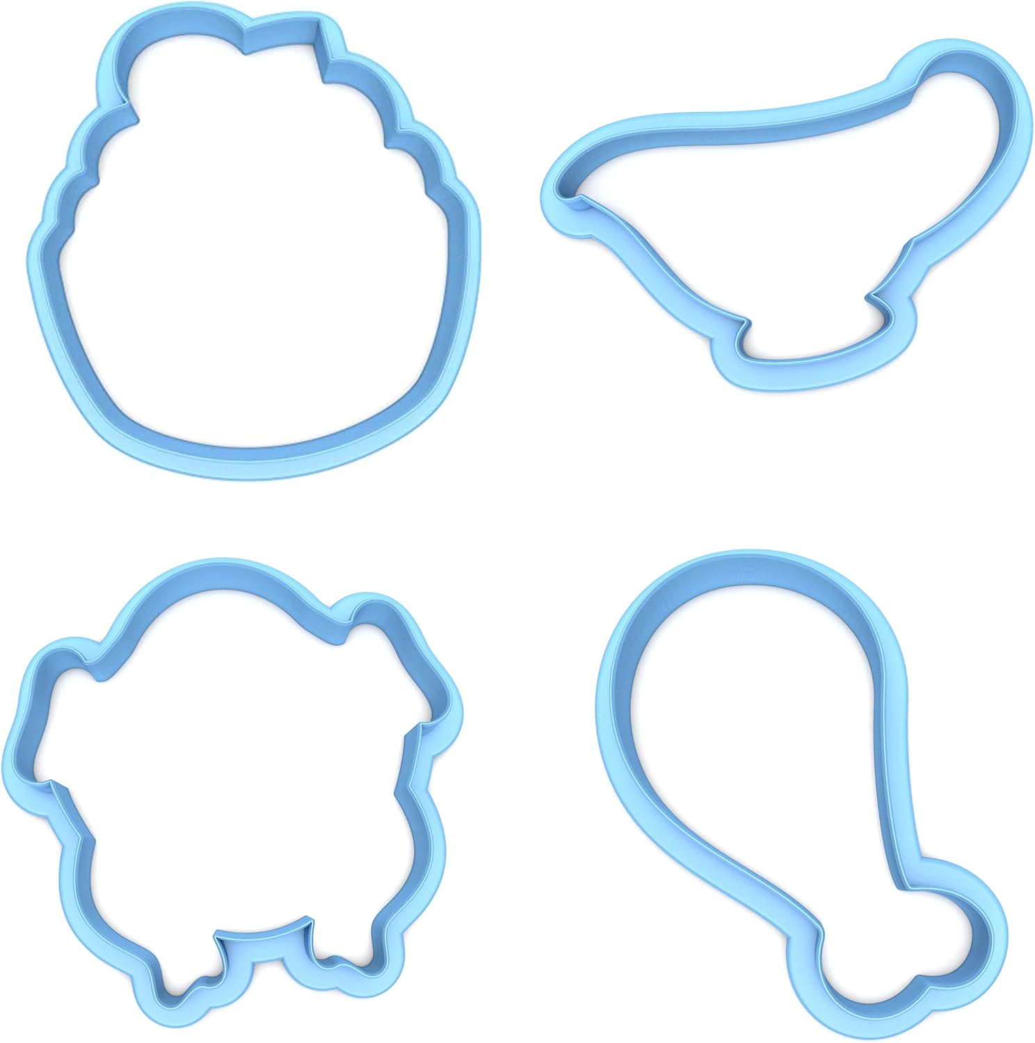 Inc Set of 4 Thanksgiving Dinner (outline) Cookie Cutter - Dishwasher Safe (4")