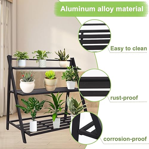 Miniatura 2 de Estante de aluminio para plantas al aire libre, estante múltiple para flores, soportes de metal para plantas, decoración del hogar para balcón, sala