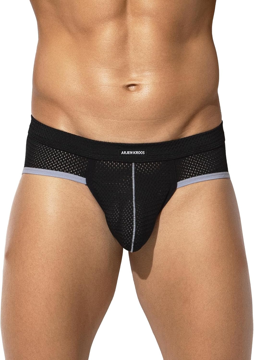 Arjen Kroos Mens Sexy Mesh Underwear Briefs Breathable Silk Low Rise Athletic Underwear