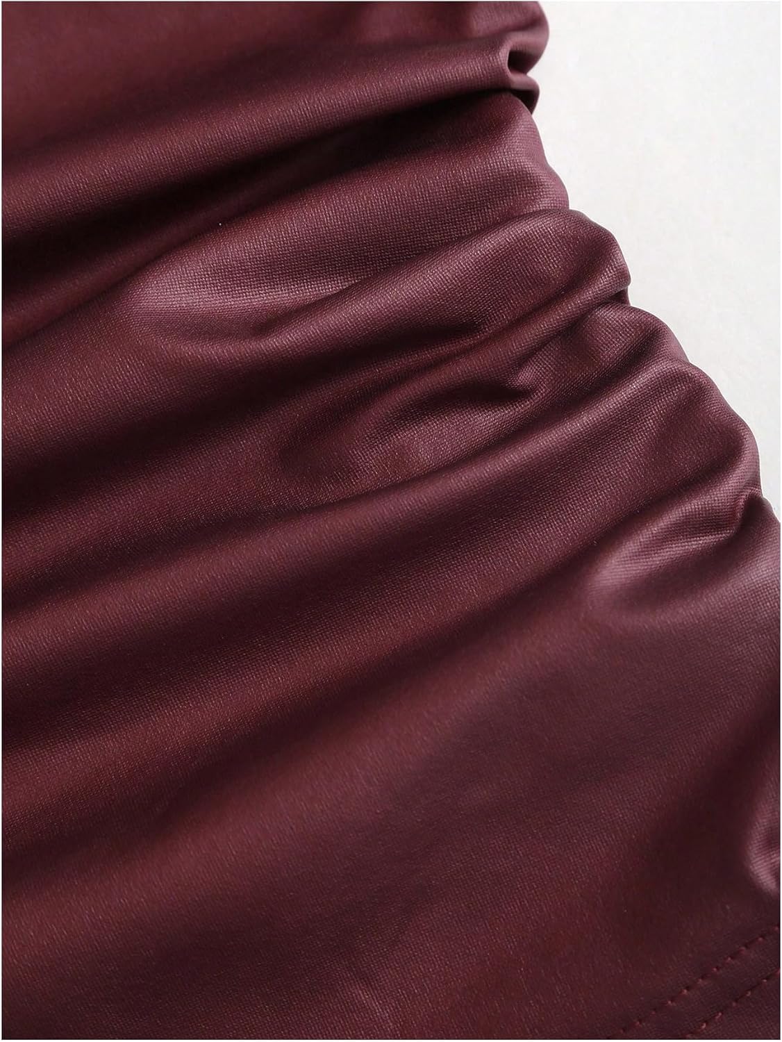 Milumia Women's Asymmetrical Off The Shoulder Leather Top Y2k Ruched Going Out Crop Tank Tops - Image 3