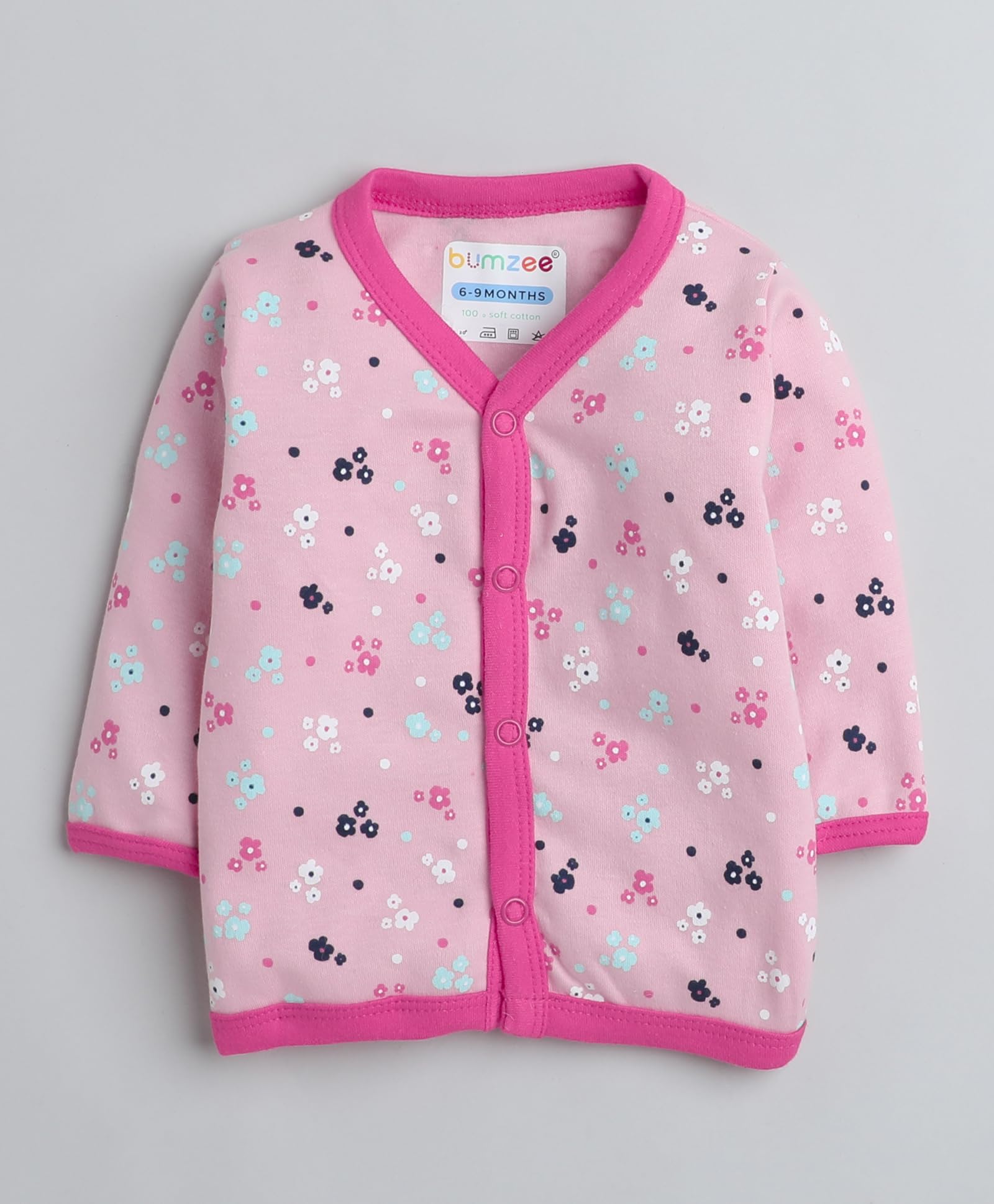BUMZEE Pink Girls Full Sleeves Jablas Pack of 3 Age - 6-9 Months (Peb8280D-pnk) - Image 2 thumbnail