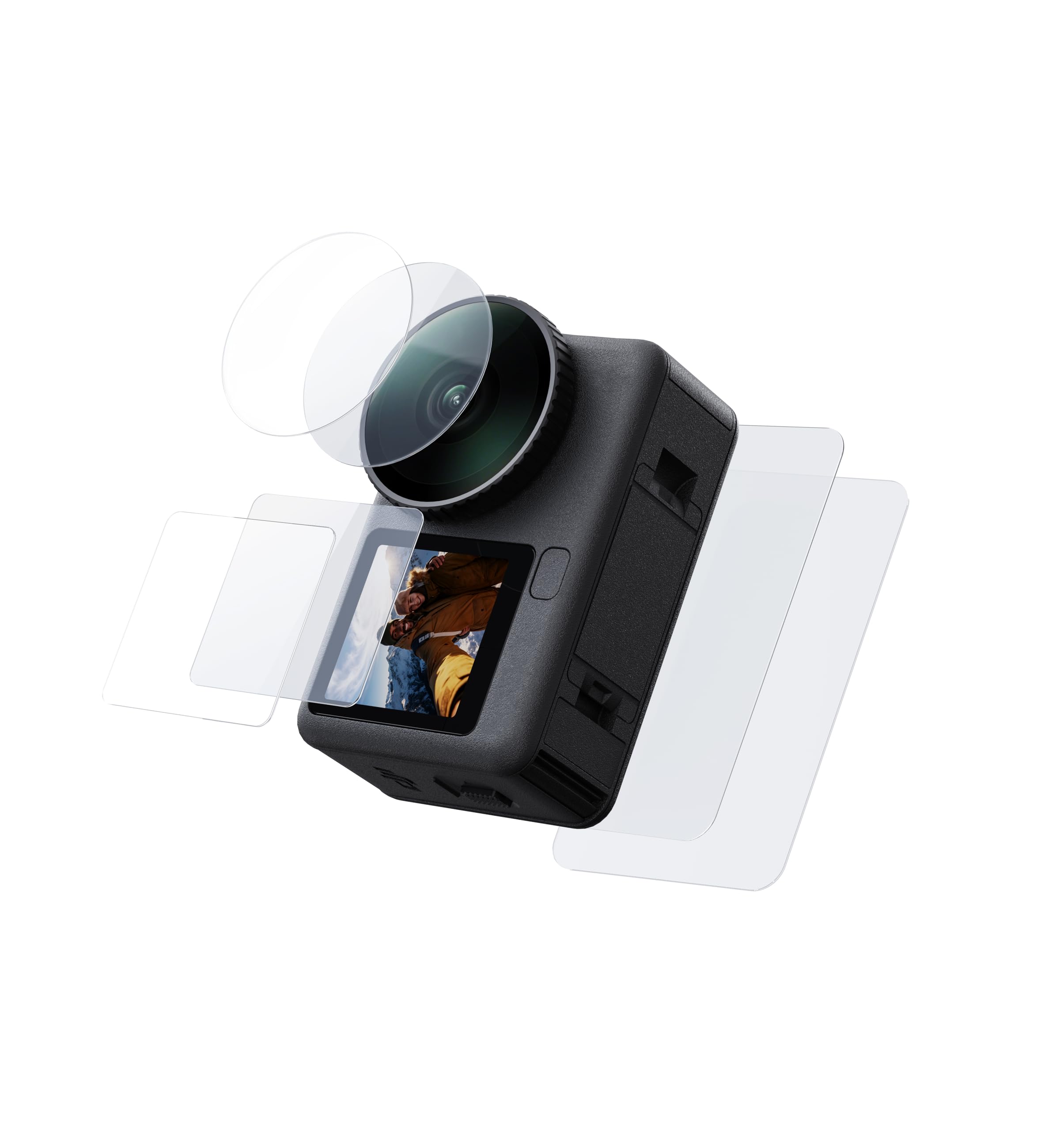 TELESIN Protector de pantalla de cristal templado para DJI Osmo Action 6 (2 juegos), protector de pantalla de cristal templado para DJI Osmo Action 6 Accesorios, dureza 9H, antiarañazos y antihuellas