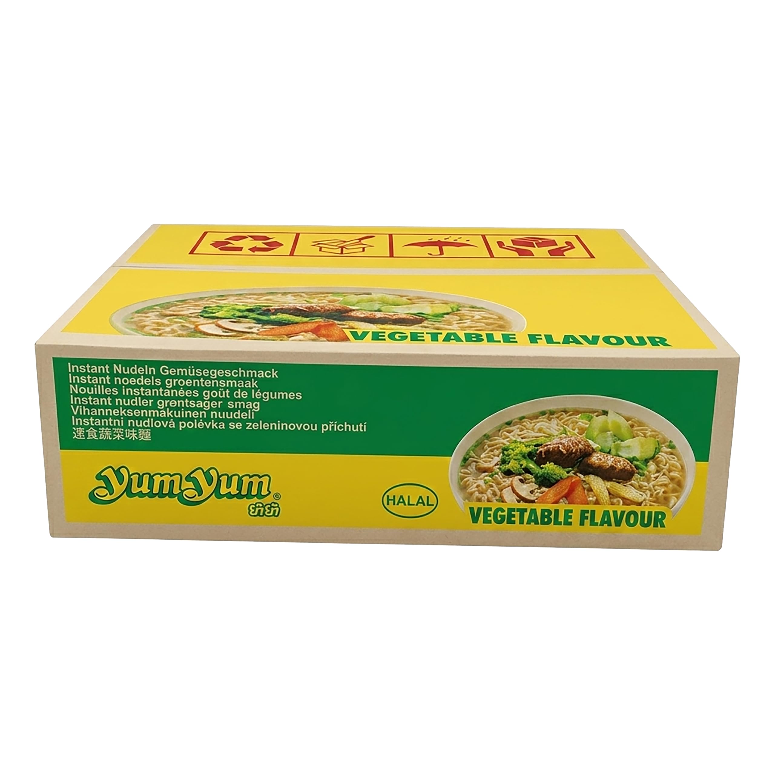 YumYum Vegetable Flavour 120x 60g Asiatische Instant Nudeln mit Gemüsegeschmack, sofortiger Genuss, authentisch thailändisches Aroma, perfekt mit Erbsen, Möhren & Brokkoli, Produktion in Thailand