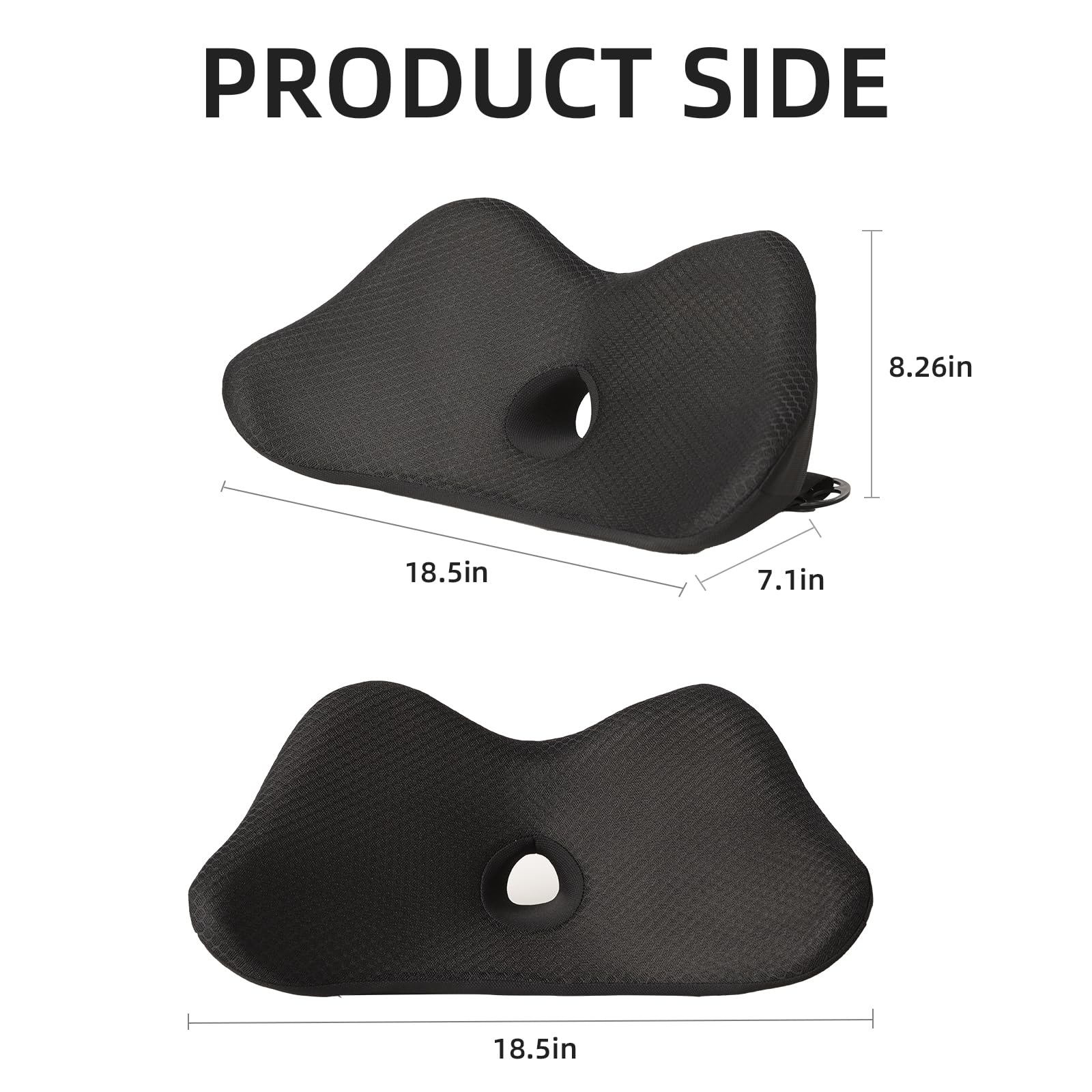 2 en 1 cojín de Asiento de Coche con Forma de cuña, Espuma viscoelástica para Coche, ortopédico, Alivio del Dolor, Mejora al Sentarse