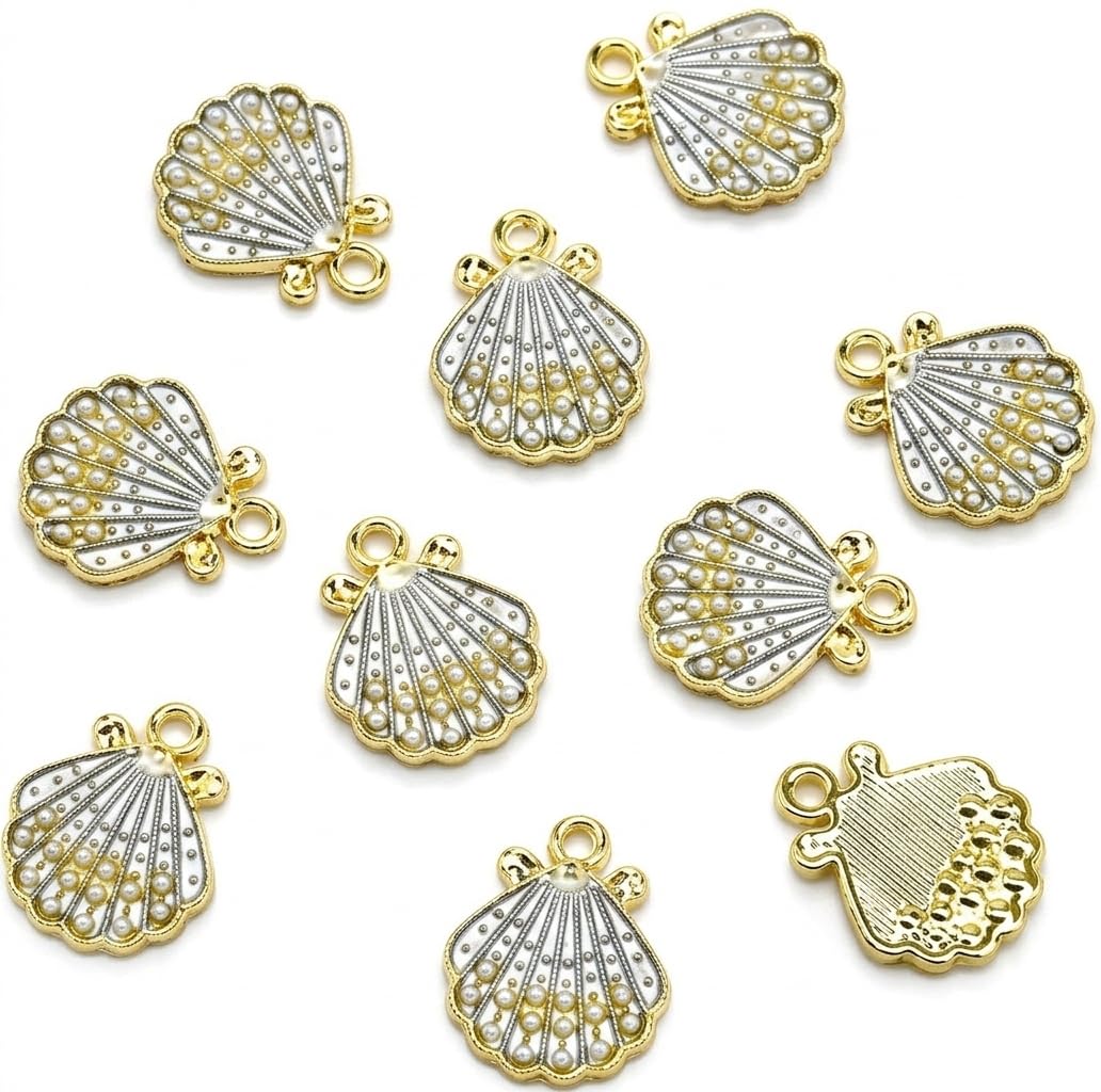 Seashell Enamel Charms | Size : 20mm | Qty : 10pcs | CHE169-image-22