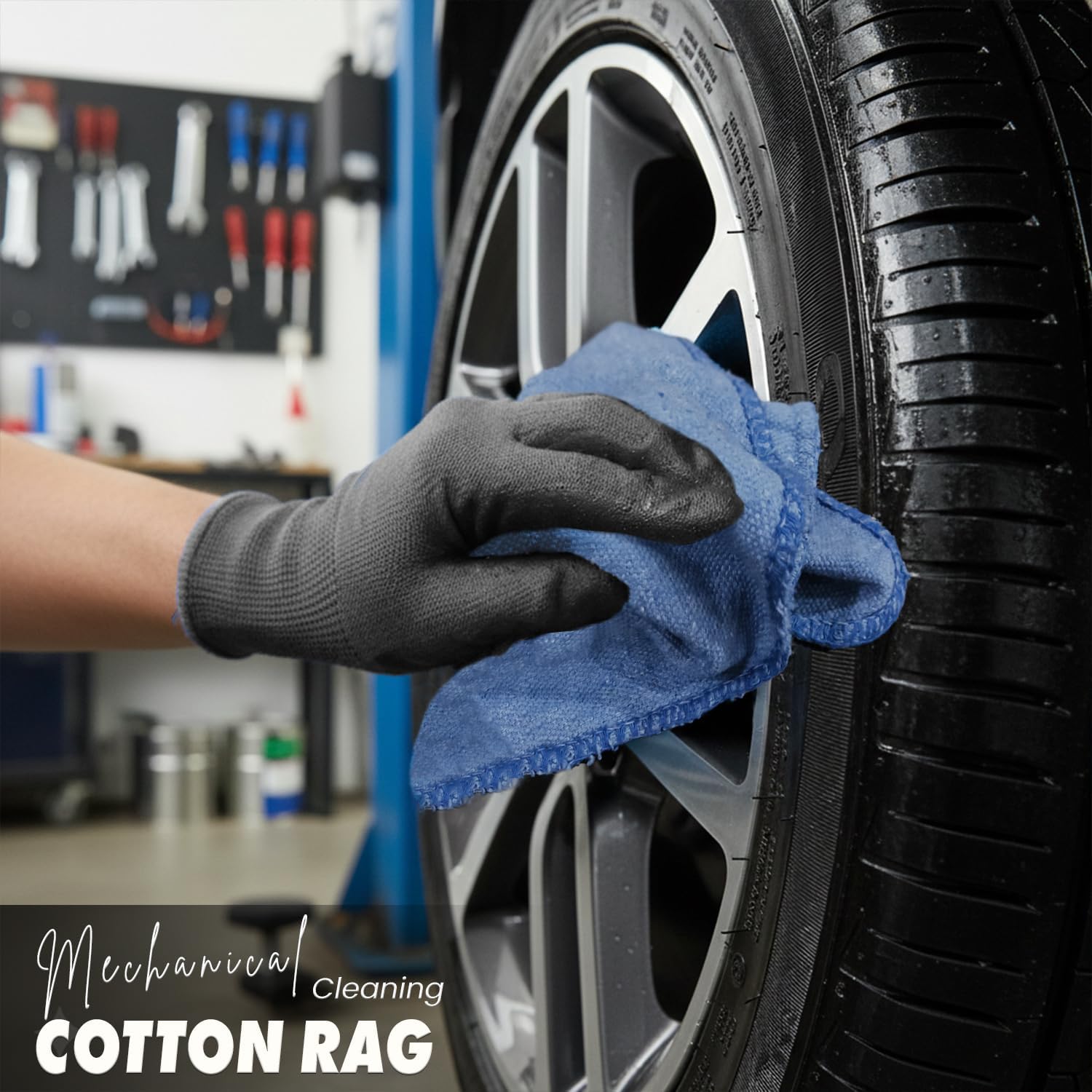 REED & PICK Heavy Weight Cotton Shop Towels Blue (Pack of 150) Cleaning Rags – Absorbent Shop Rags and Multipurpose Cleaning Towels for Automobiles, Industries, Garage and Homes