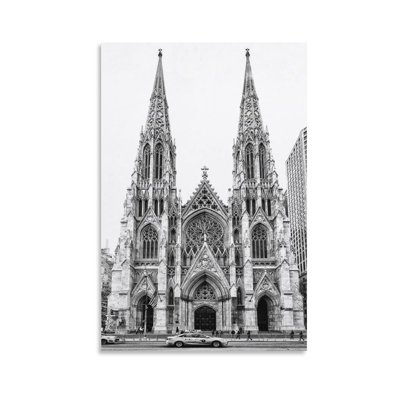 Fkknpvr Saint Patrick Gothic Architecture Painting Wall Poster Canvas Print Wall Art Paintings Canvas Wall Decor Home Decor Living Room Decor Aesthetic Prints 12x18inch(30x45cm) Unframe-style