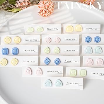 TAINSKY Polymer Clay Cutters - Frame Clay Cutters, Boho Polymer Clay Cutters for Earrings Jewelry Making, 14 Shapes Mini Clay Earrings Cutters(Studs Clay Cutters)