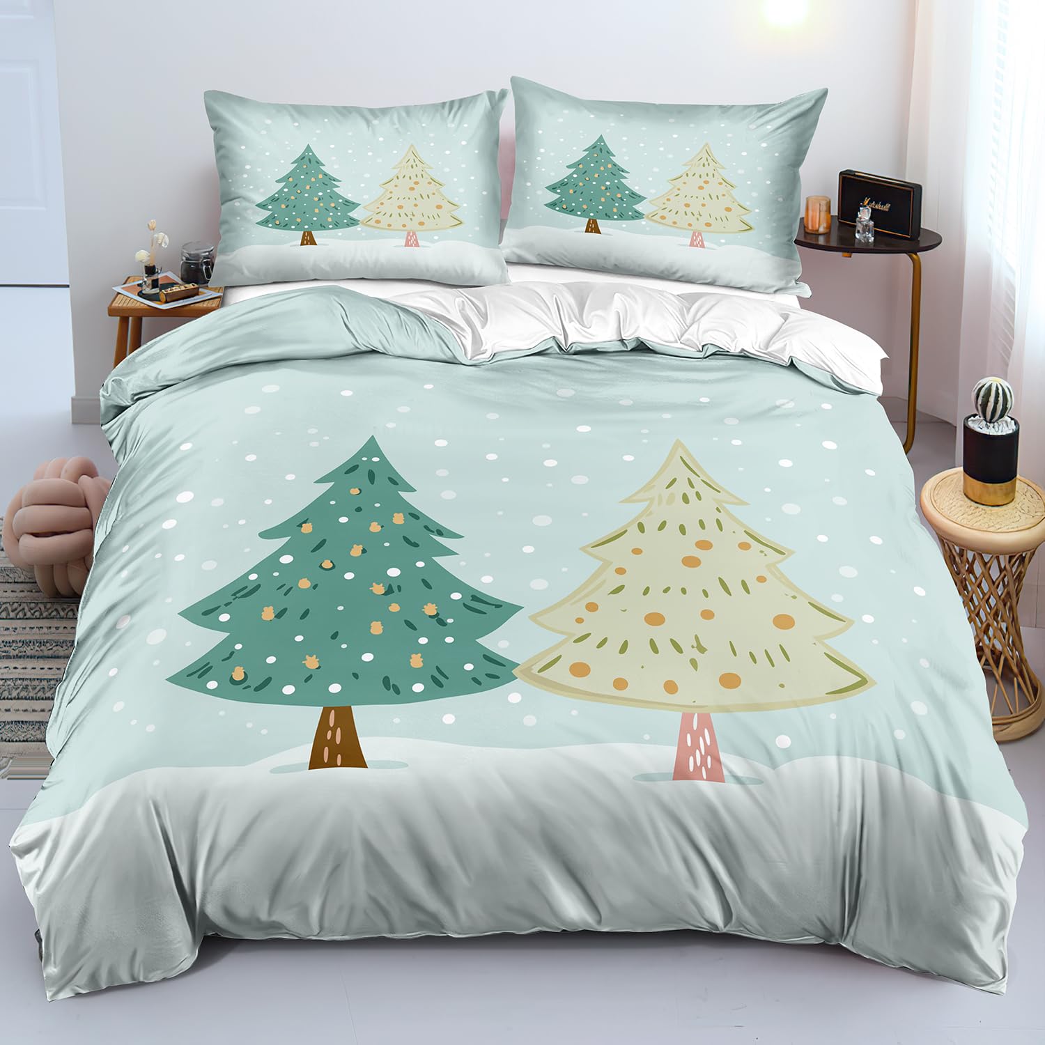 Housse de couette d'hiver lit enfant 140x200 pour une ambiance magique de Noël