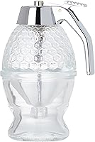 Vista 4 de Fox Run Dispensador de Vidrio para Miel y Jarabe con Base de Calentamiento, Transparente, 3.25 x 4 x 6 pulgadas