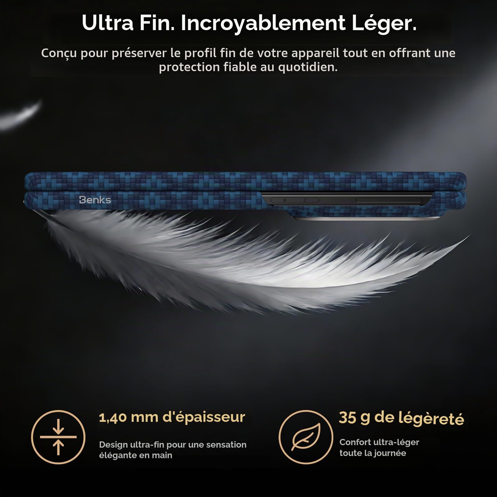 BENKS ArmorGrid Air Kevlar Coque & Support Anneau pour Samsung Galaxy Z Fold 8 Bundle