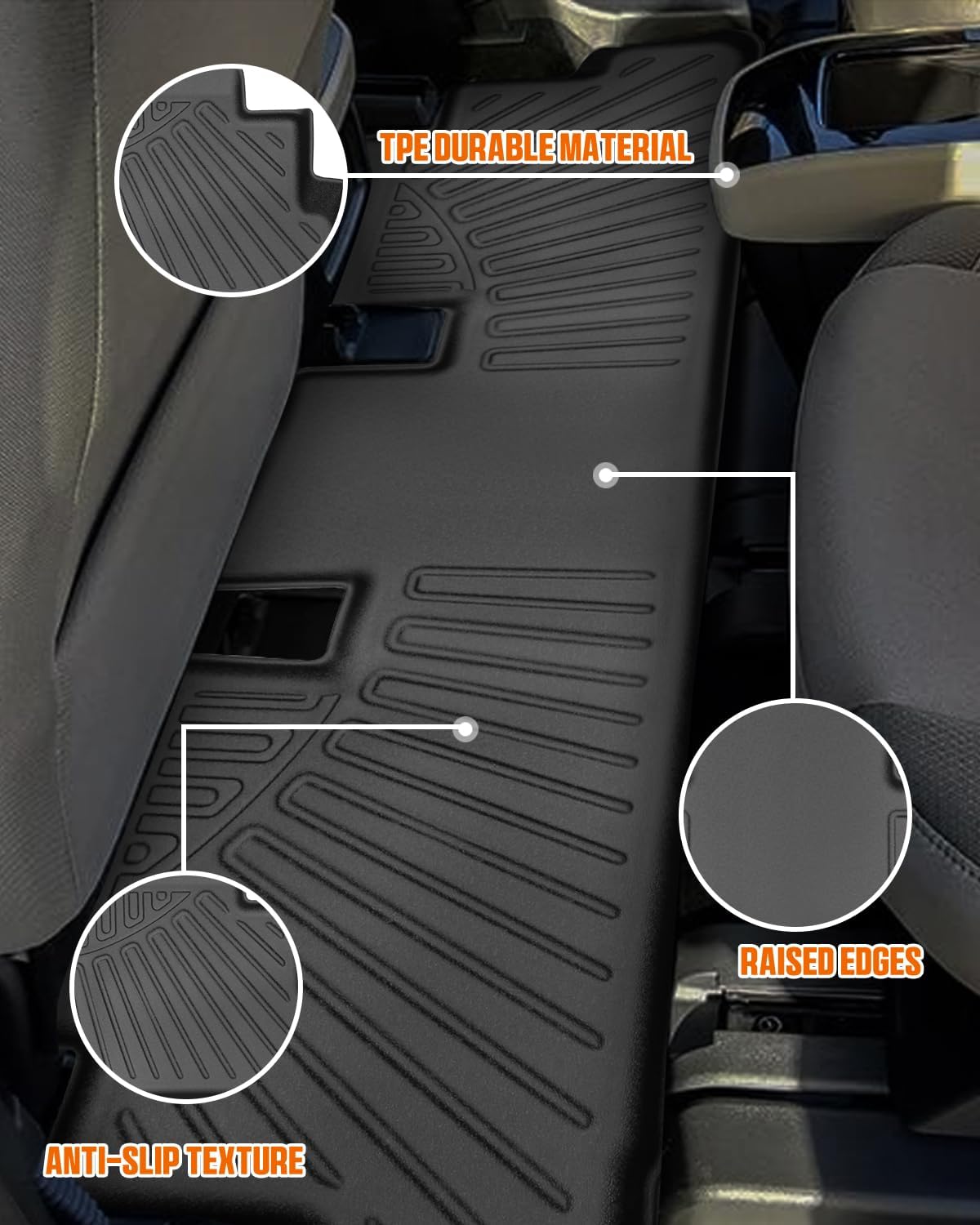 Floor Mat & Trunk Mat Compatible with 2022-2024 2025 Nissan Pathfinder (7 Passenger Models),All Weather TPE Car Floor Liners Carpet Custom Fit for Nissan Pathfinder Accessories