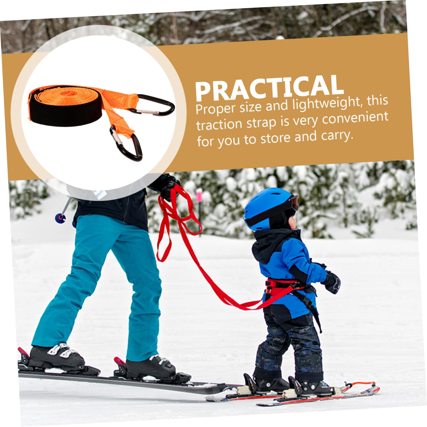 Yardwe 5 Ensembles Sangle de sécurité pour Le Patinage Laisse de Patin Masque de Ski Snowboard Chaussettes de Ski de Ski Laisse de Ski Harnais d'apprentissage du Ski Sangle en Nylon