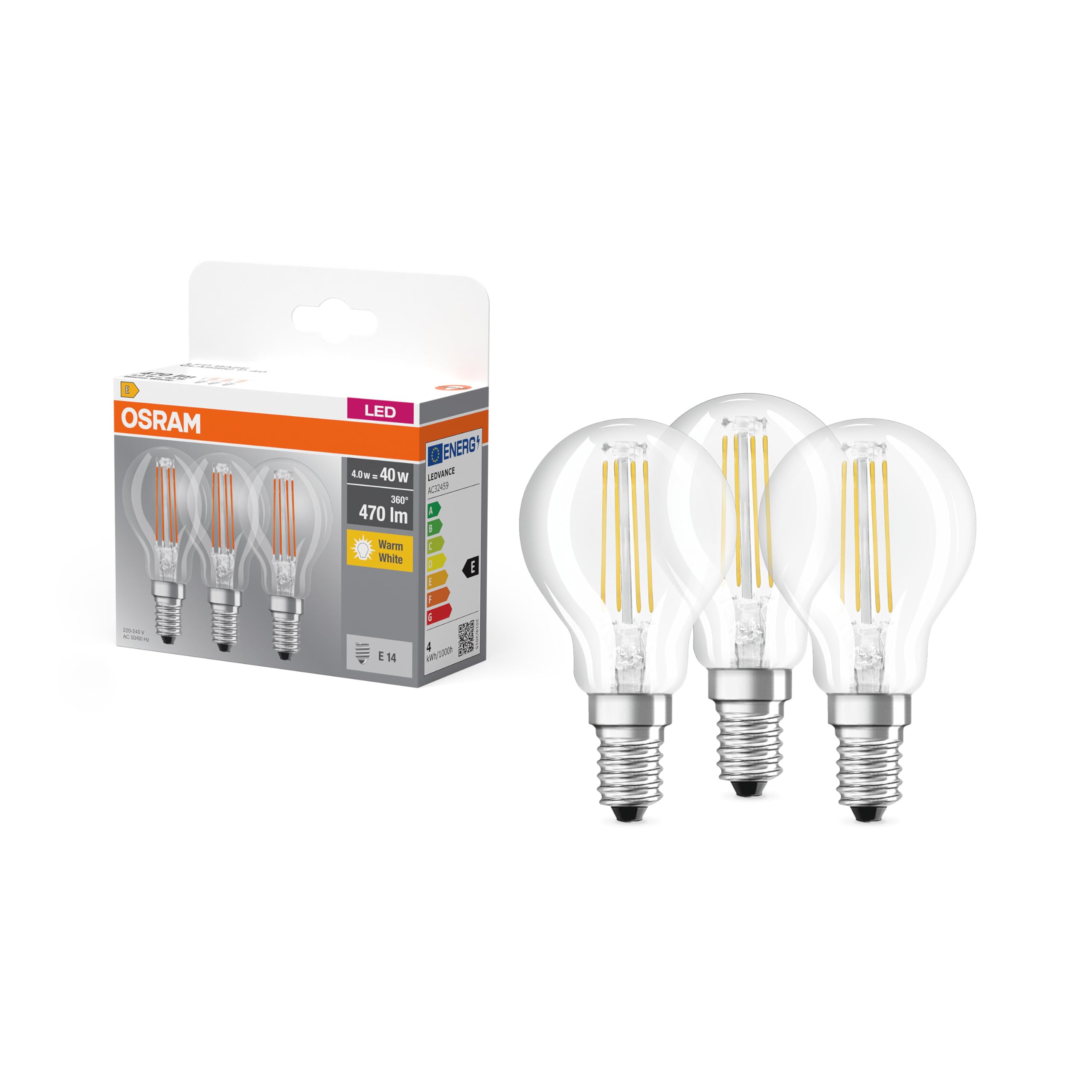 Osram LED Special Tropfenlampe – 6,5 W, 730 Lm, Warmweiß (2700 K), E14, Dimmbar, 6er Pack