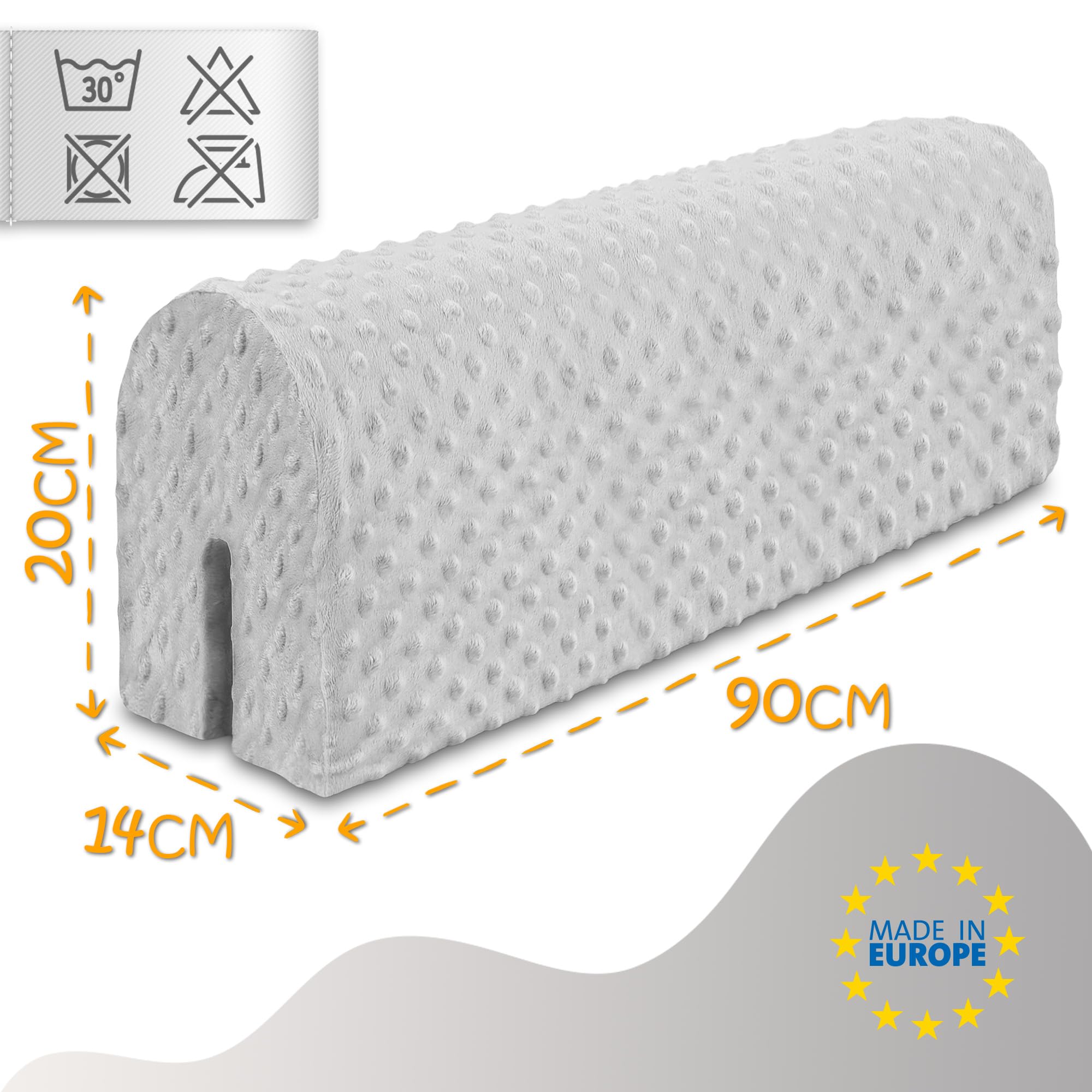 Totsy Baby Funda para protección de Bordes de Cama para cunas Infantiles 90 cm - Protección para armazón de Cama protección contra caídas somier barandilla de Cama Certificado Oeko-Tex Beige Claro