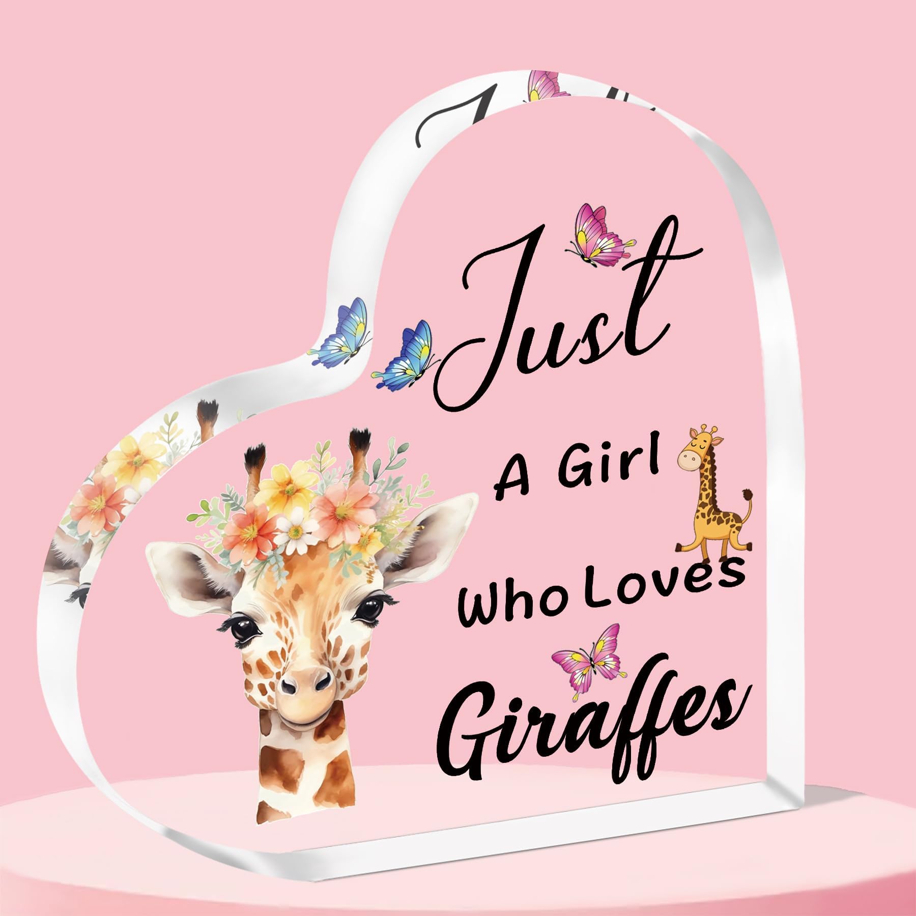 Funny Giraffe Acrylic Plaque Gifts Animal Lover Gift Just A Girl Who Loves Giraffes Giraffe Lover Gift For Women Girls, Who Loves Giraffes Acrylic Plaque