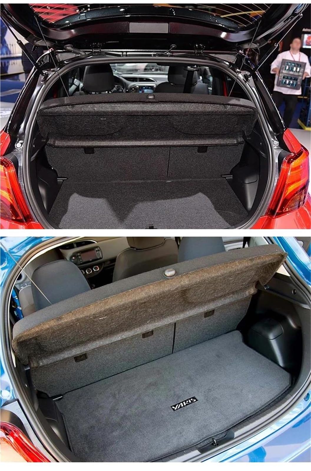 Générique Cache-Bagages Couverture De Coffre Non Rétractable pour Toyota pour Yaris 2012 – 2017 Couverture Bouclier Protection Confidentialité Décoration Automobile Plage Arrière(2003-2011)