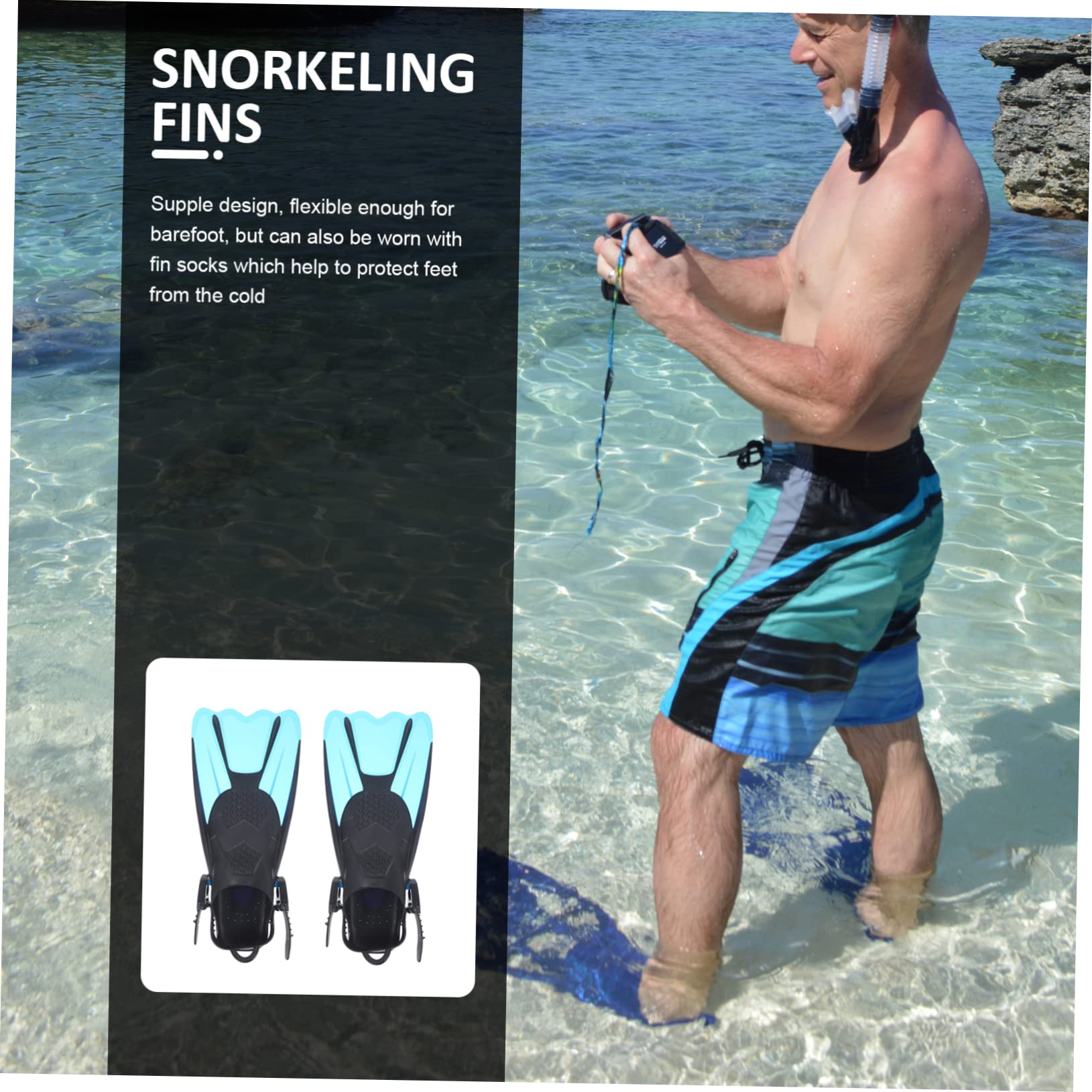 Abaodam Aletas de Buceo de Flexible para Adultos para Natación Esnórquel y Entrenamiento Diseño Ergonómico y Portátiles