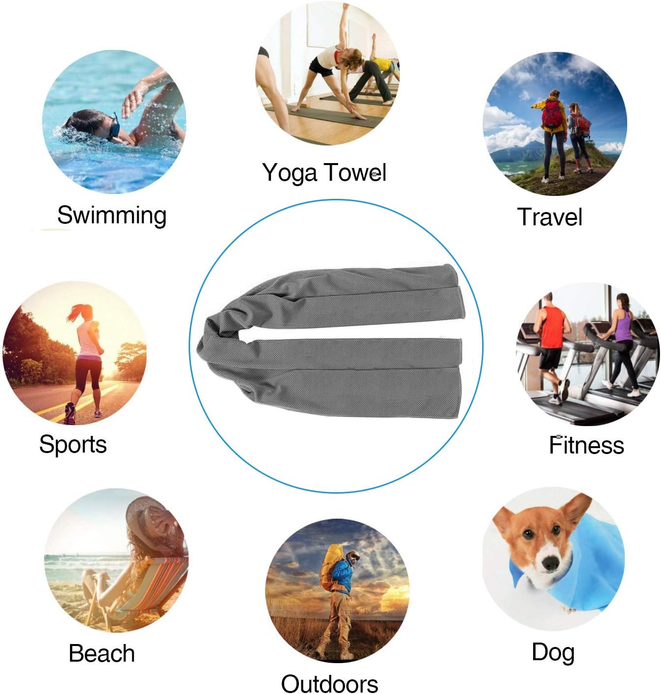 [4 Pack] Cooling Towel (40"x12"),Ice Towel,Soft Breathable Chilly Towel,Microfiber Towel for Yoga,Sport,Running,Gym,Workout,Camping,Fitness,Workout & More Activities : Sports & Outdoors