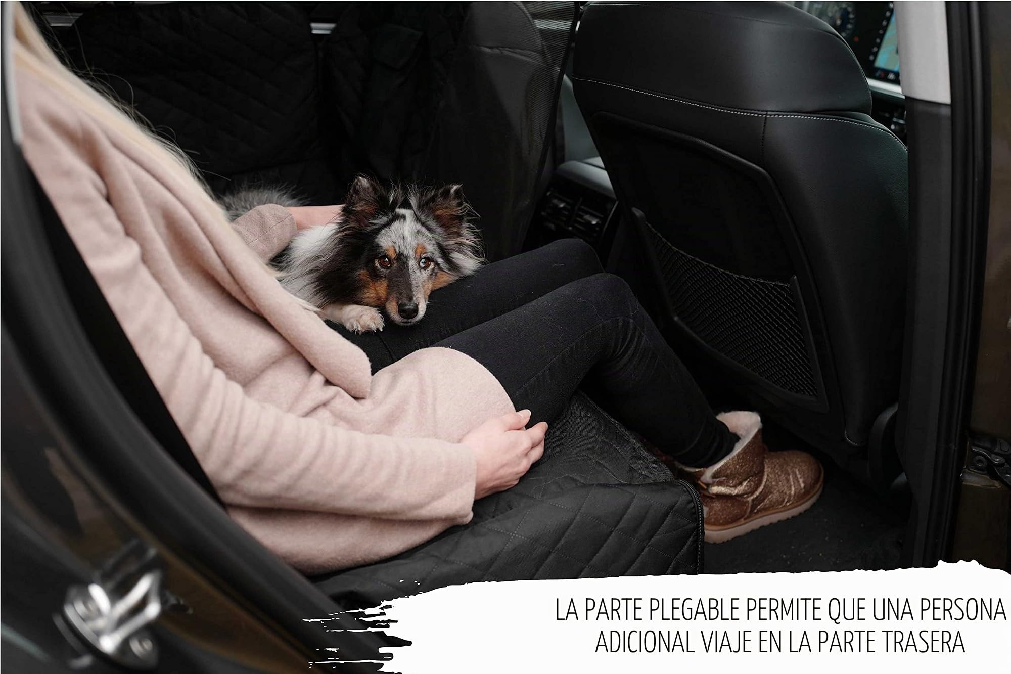 Rudelkönig Funda Coche Perro Impermeable - Protector Asiento Universal | Cubreasientos trasero acolchado con solapa lateral, bolsillo y correas ajustables - apto para cualquier vehículo