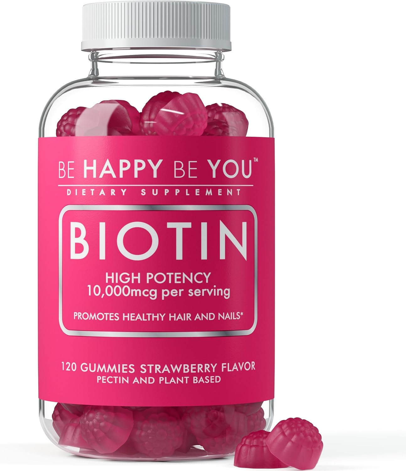 Biotin Gummies 10,000mcg – 120 Count – Supports Healthy Hair & Stronger Nails – Fast Absorption Supplement for Men & Women – Vegan, Non-GMO, Pectin, Gelatin Free – Made in USA