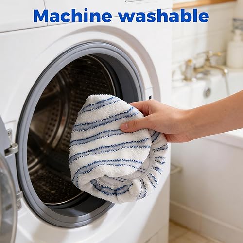 Miniatura 8 de Masthome Trapeador de microfibra extra grande para limpieza de pisos, trapeador plano de 16 pulgadas con 5 almohadillas para uso húmedo y seco, mopa