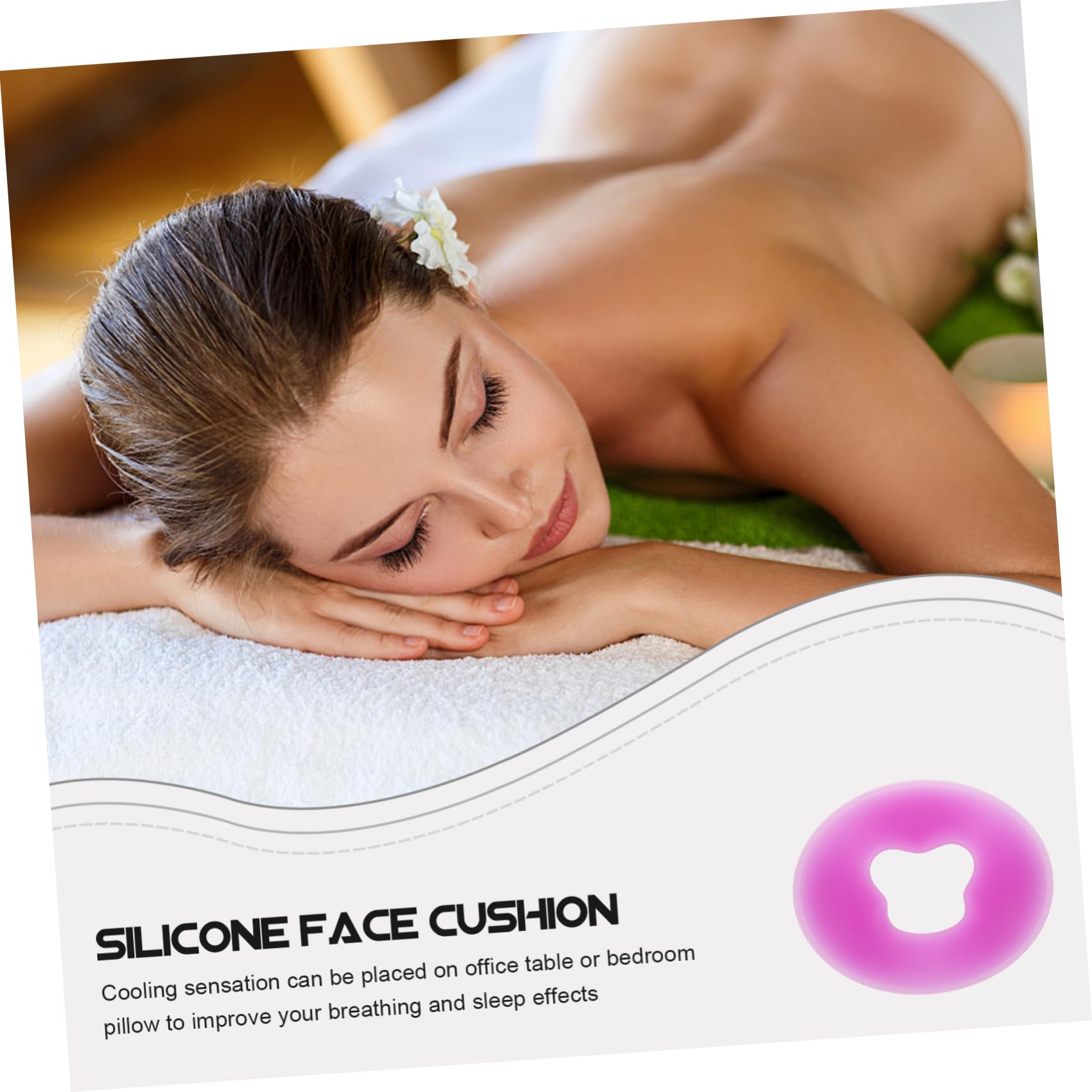 Cuscino Massaggiante per Viso in Silicone a Forma di U Foro, Cuscinetto Facciale Morbido per Spa e Centri Estetici, Supporto Ergonomico per Massaggi e Relax Sul Lettino
