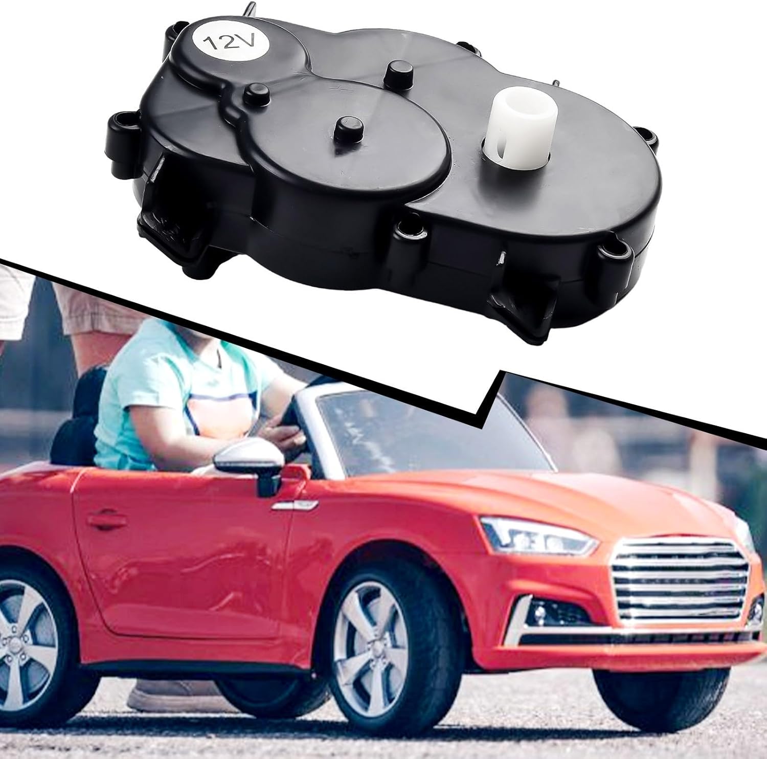 Steering Motor Gearbox for Children's Remote-Controlled Cars, Suitable for Various Household Electric Models(NO.15 12V)