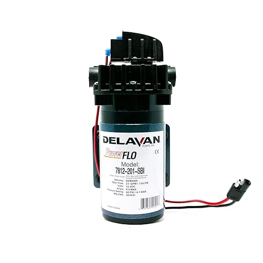Delavan 7812-201-SBI I Series 12 Volt Electric 60 PSI 2.1 GPM Bypass, On Demand, and Bypass-Demand Diaphragm Pump
