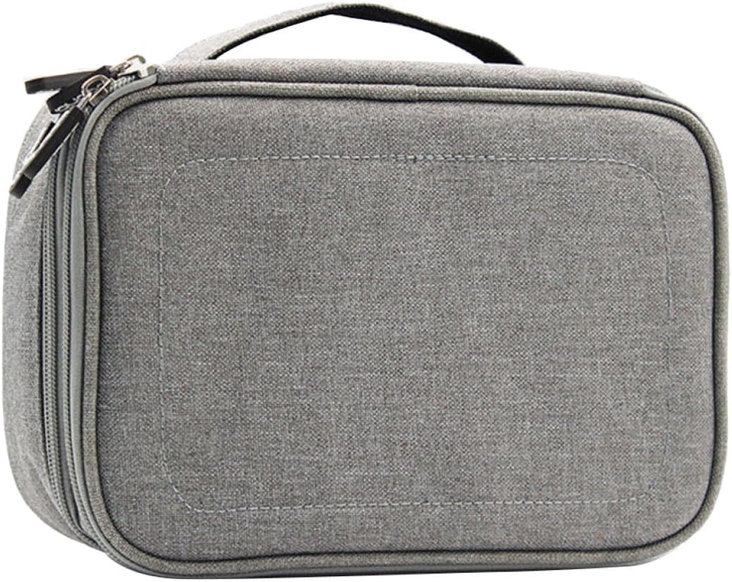 Double Layer Digital Gadget Organizer Case Travel Storage Bag for Data Cables Power Banks and Electronics Accessories Gray