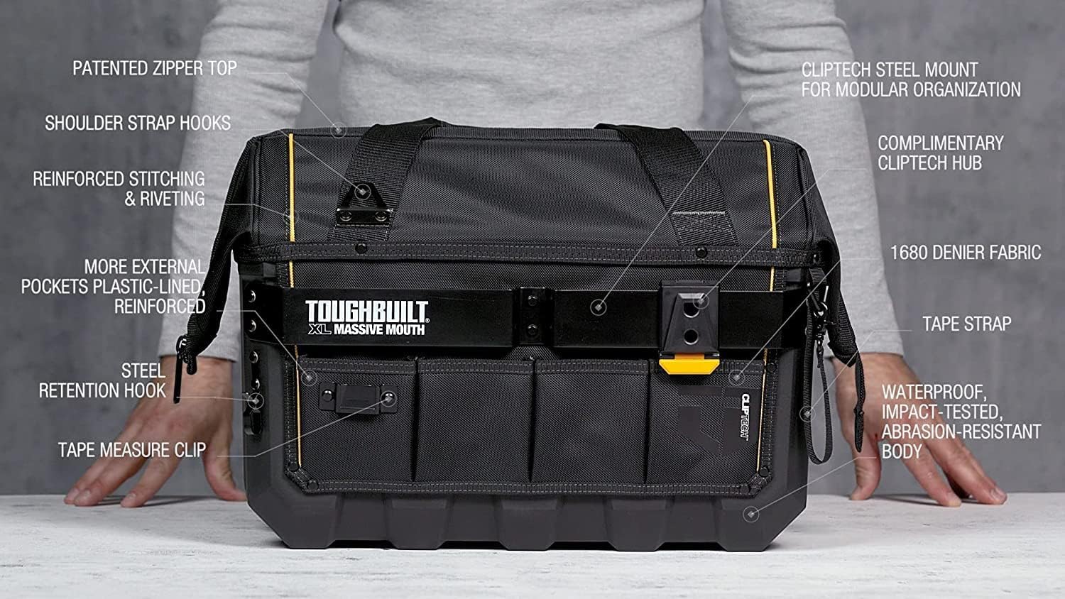 Bolsa De Herramientas Grande L Con Base Impermeable - Toughbuilt - Tb-ct-62-20-bea