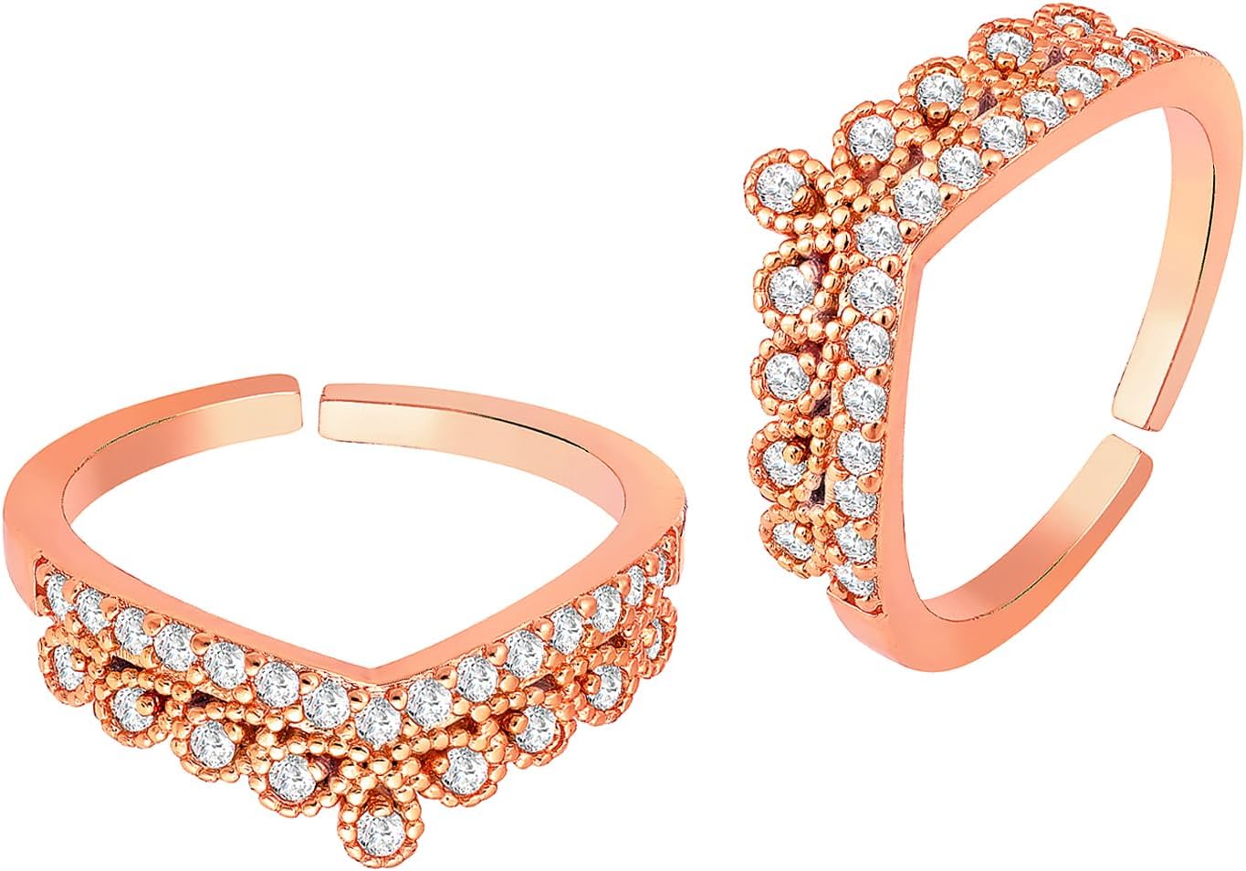 Aheli Cubic Zirconia Studded Adjustable Toe Ring Bichiya Jewellery for Women