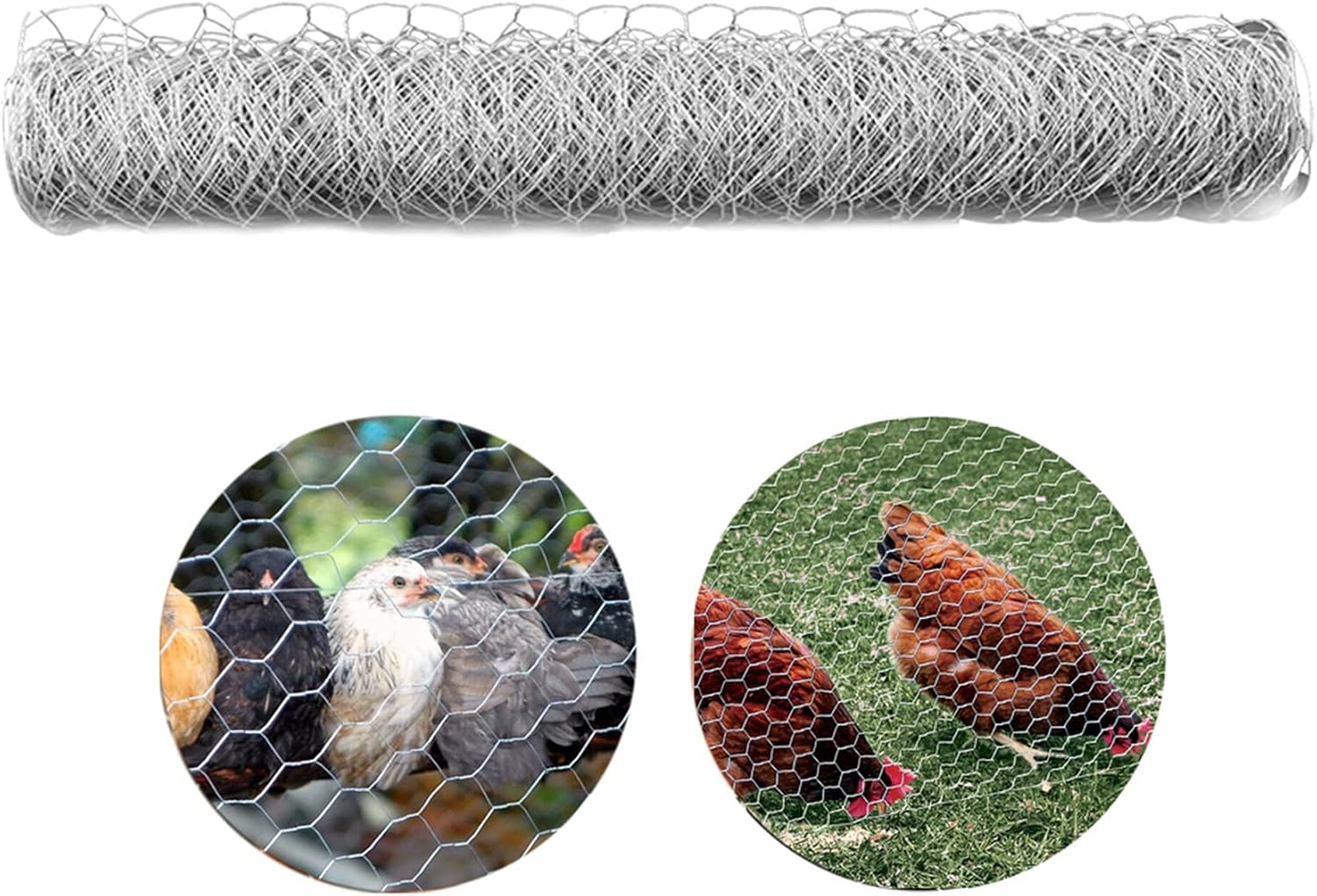 Galvanized Hexagonal Wire Poultry Netting Mesh for Craft Projects and Gardening Metal Mesh Fencing/Chicken Wire (24Inch x 150FT x 2Inch)