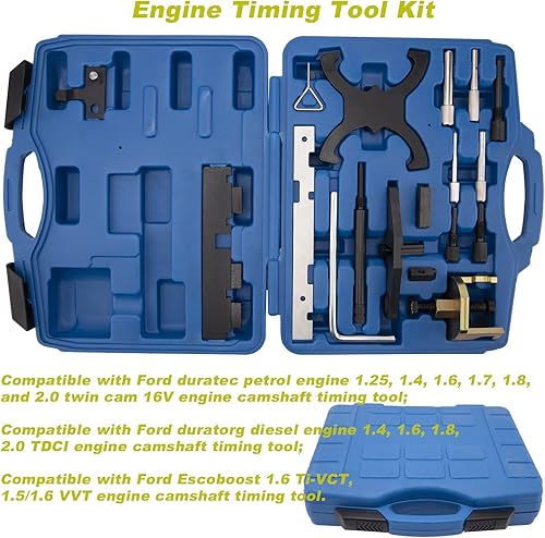 Miniatura 3 de Kit de herramientas de sincronización del motor compatible con Ford Mazda 1.4 1.6 1.8 2.0 DiTDCiTDDi ESCOBOOST 1.6 Ti-VCT 1.51.6 VVT, herramienta de