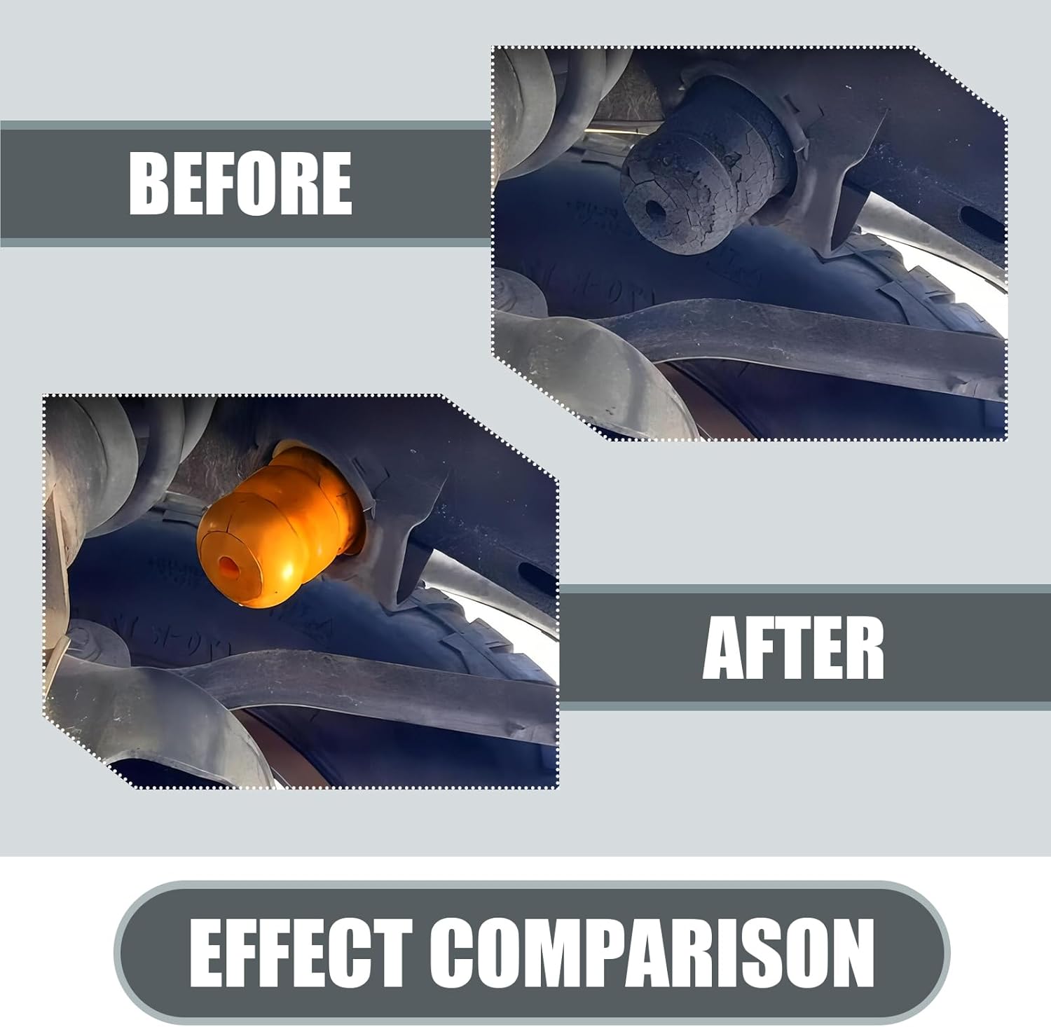 QODOLSI 4 PCS Car Control Arm Bumper Shock Pad Replacement OEM 15153958 15039397, Front Lower Suspension + Rear Bumper Flexible Rubber Bumper Protector, Suitable for Cadillac Chevrolet GMC (Yellow)