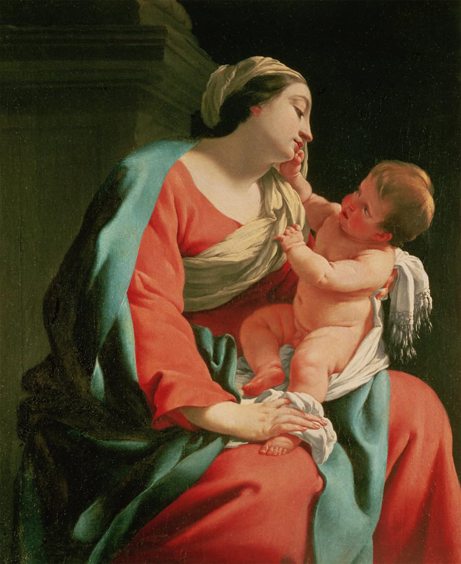Artxlxxbn No Frame Famous Art Print Poster Vintage Wall Art Lady And Child By Simon Vouet Canvas Art Poster For Home Decor 60X90cm