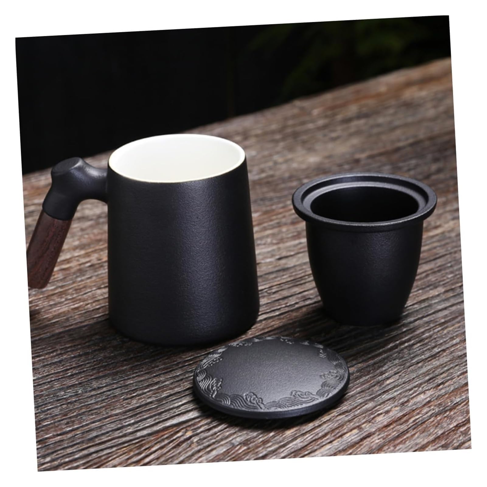 Taza infusora de té, 1 juego de tazas de filtro de cerámica para hombres, vaso con tapa, vaso de viaje, taza de filtro de té, taza de té con filtro, taza de té con filtro, taza de té, taza de filtro